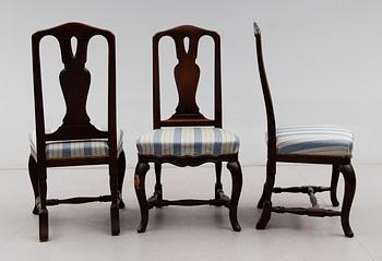 STOLAR, 3 st, senbarockstil, 1900-talets andra hälft.