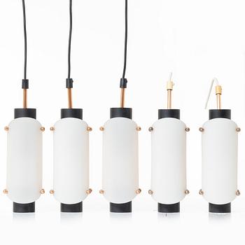 A set of five ceiling lamps, second half of the 20th Century.
