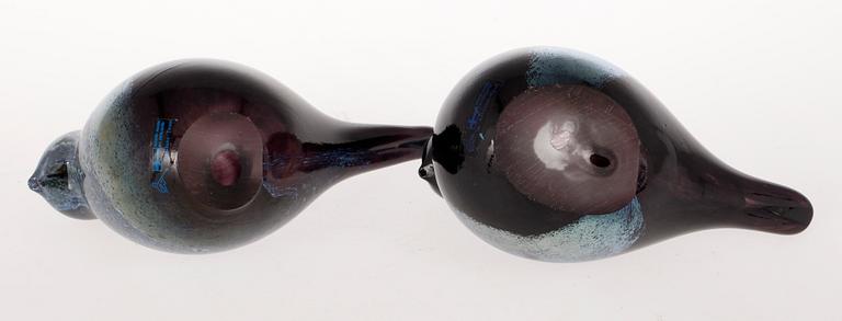 FIGURINER, 2 st, glas, Oiva Toikka, 1900-tal.
