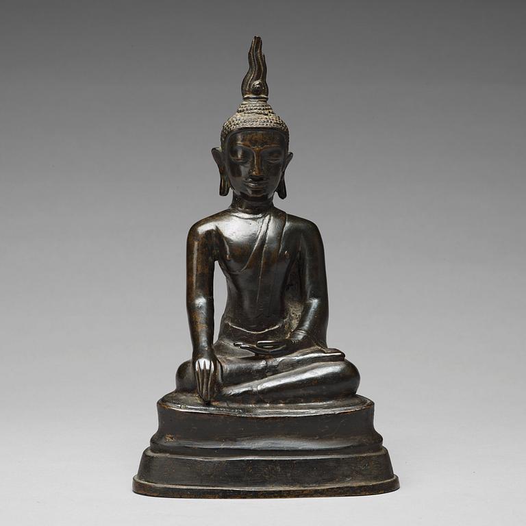 A bronze figure of Buddha, Thailand, presumably 18/19th Century.