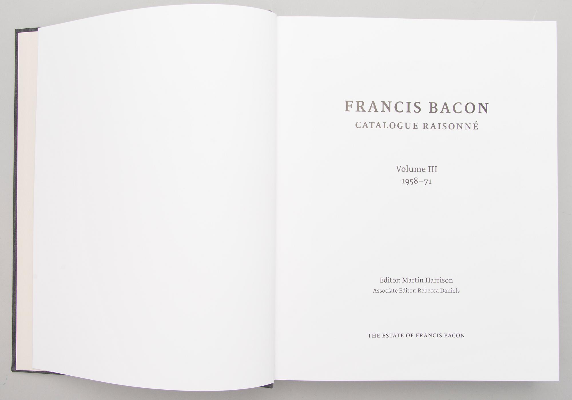 A book series five volumes " "Francis Bacon, Catalogue Raisonné".