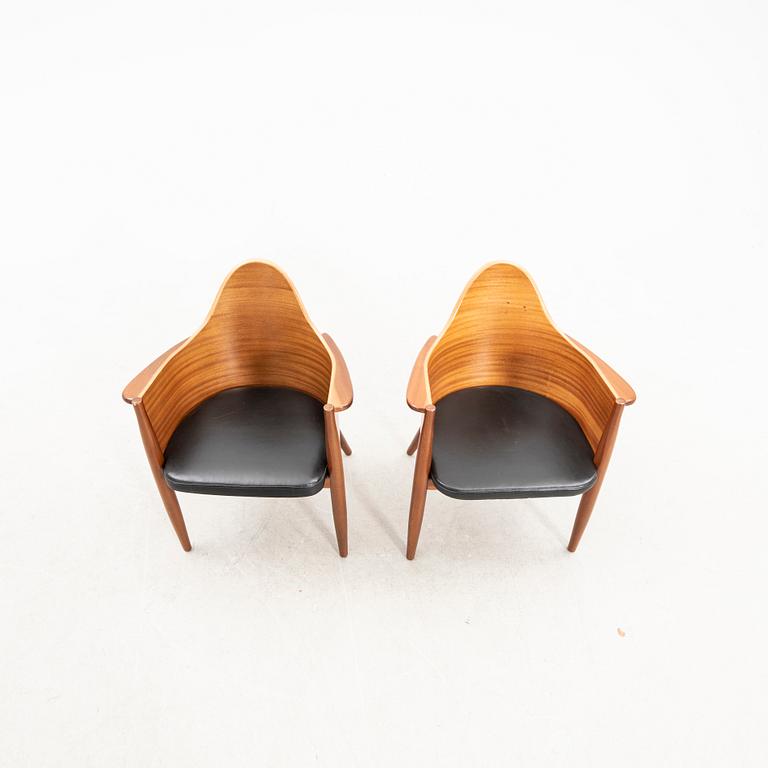 A pair of mahogany chairs, designed by Klaus Wettergren for Q Production Denmark, 1980s.