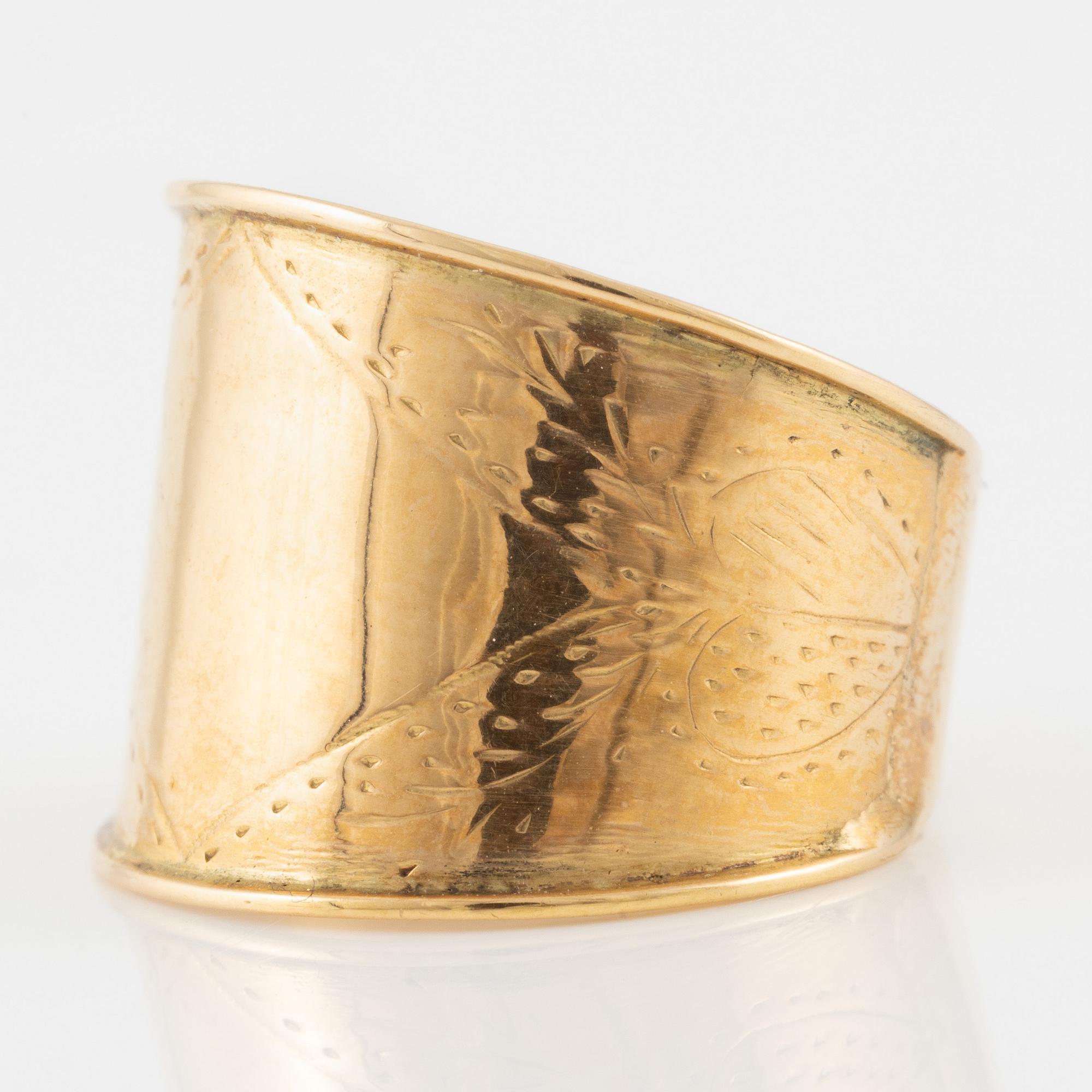 Thimble, ring, sleeve, 18K gold.