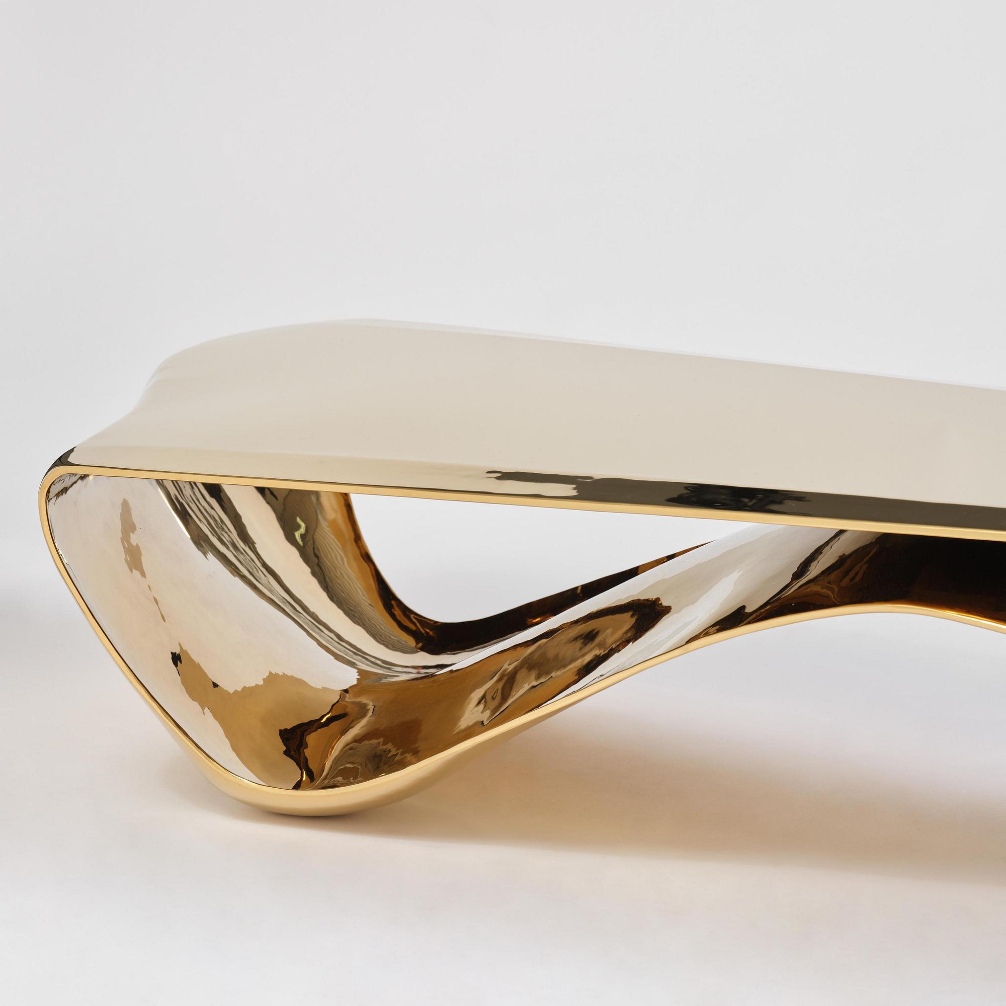 Johan Jonsson, soffbord/skulptur, "Luscious P1 Series" (Golden Table Edition), prototyp 1/2, 2010-2012.