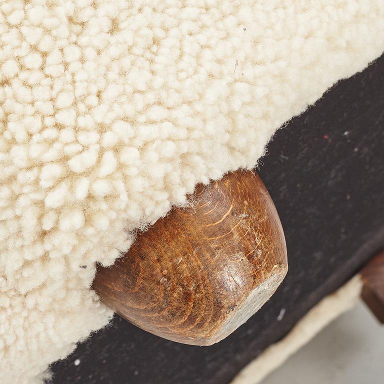 A pair of Danish Modern sheepskin armchairs, 1930's/40's.