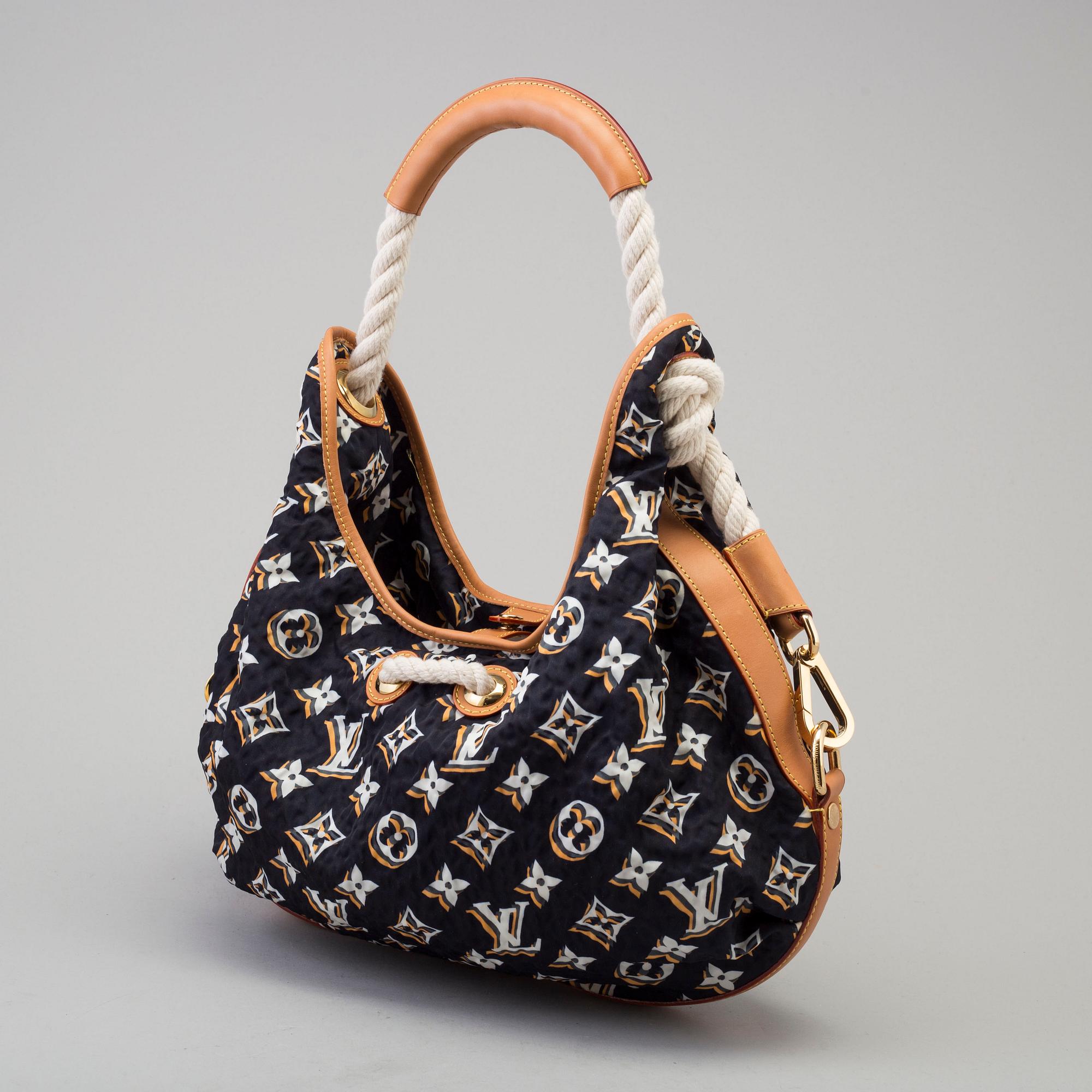 LOUIS VUITTON, "Limited Edition Navy Blue Nylon Bulles MM", BAG.