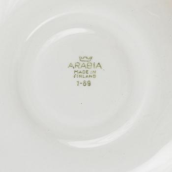 Coffee cups with saucers, porcelain, Arabia, Finland (17 pieces).