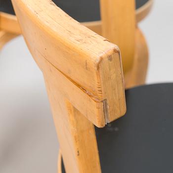 ALVAR AALTO, Two, '68' chairs and two 'E60' stools for Artek, latter half of the 20th century.