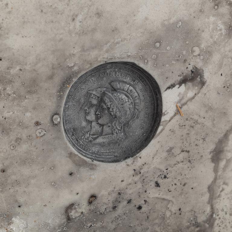 A pair of basalt ware volute vases, 19th century.