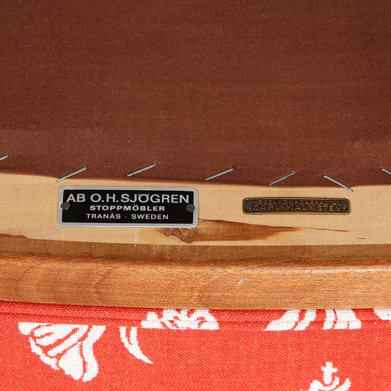 A 'Vår fru' armchair designed by Carl Malmsten, AB OH SJögren, Tranås, second half of the 20th century.