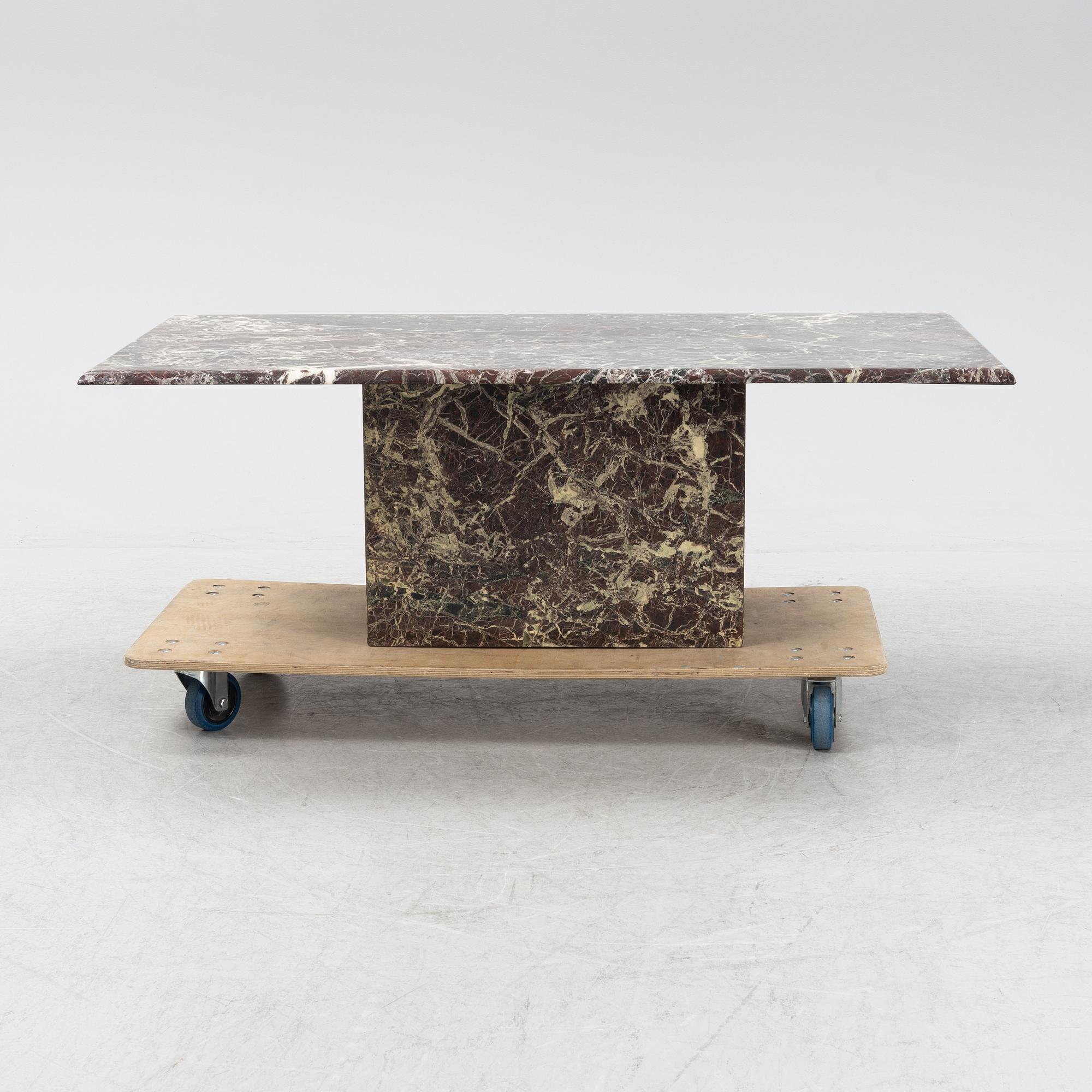 A stone coffee table, late 20th Century.
