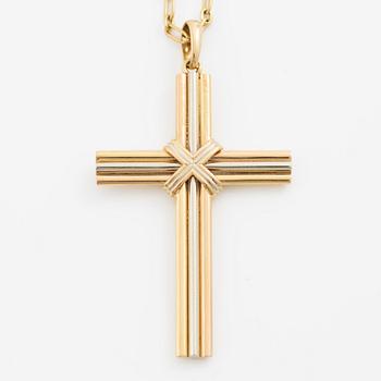 Cartier, A Cartier necklace 18K multi-coloured gold "Trinity" cross.