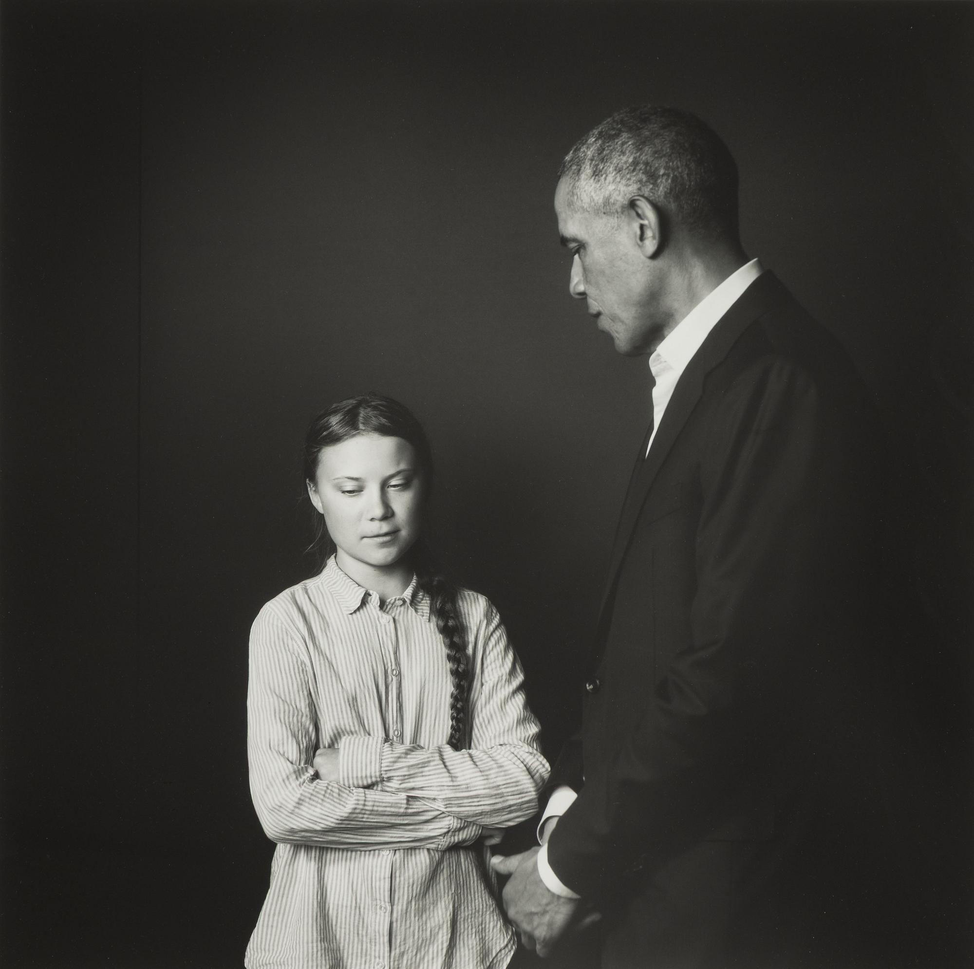 Max Modén, "Greta Thunberg and Barack Obama at the Grand Hotel", 2019.