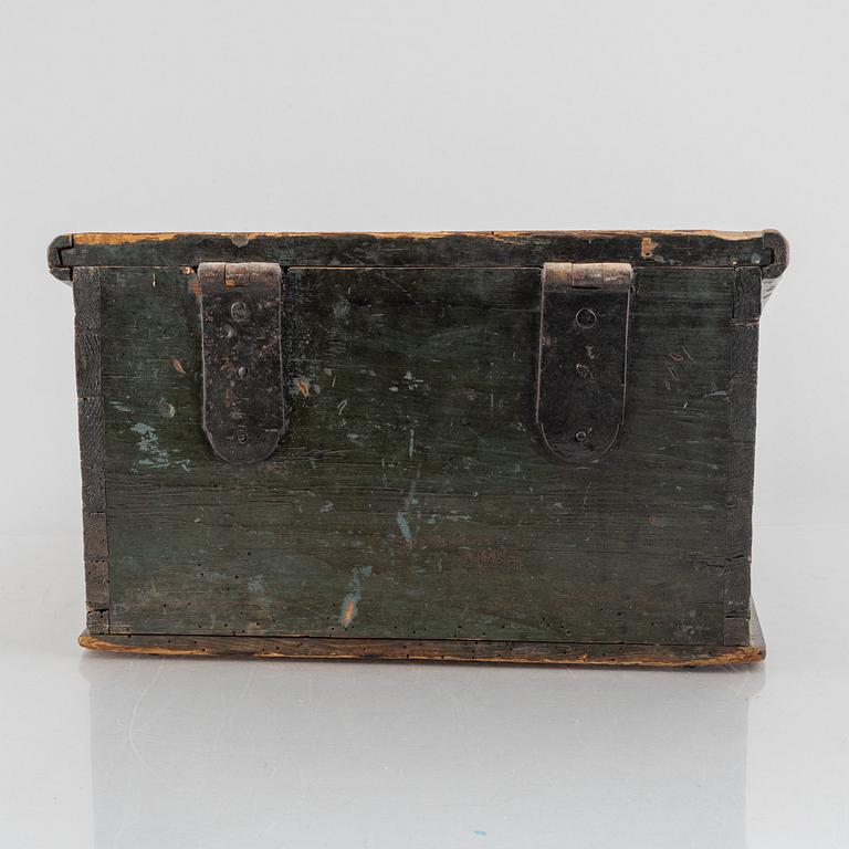 A Swedish polychrome-painted writing box, dated 1788.