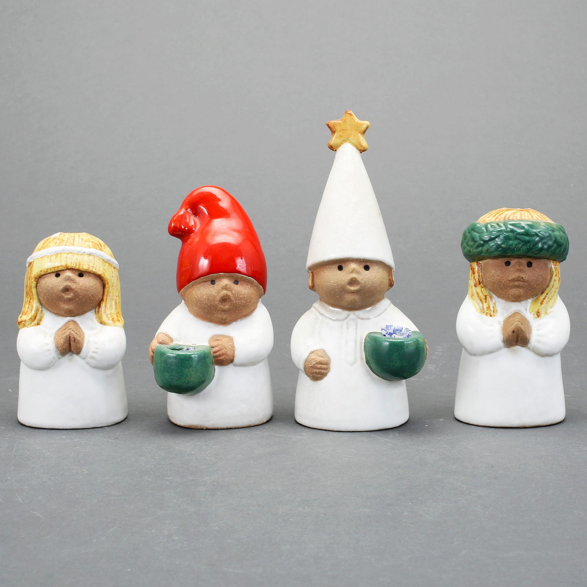 FIGURINER, 4 st, stengods, Lisa Larson, Gustavsberg.