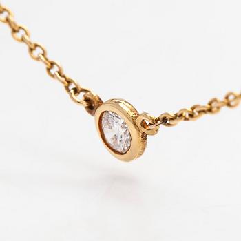 Tiffany & Co, Elsa Peretti, collier, "Diamonds by the Yard", 18K guld med en diamant ca 0.05 ct.