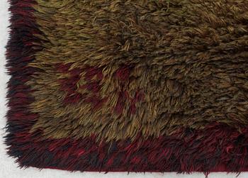 RUG. "Rosa". Rya (knotted long pile). 183 x 138,5 cm. Signed USE. Finland 1950's-60's.