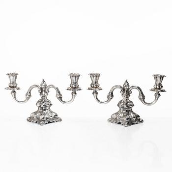 Candelsticks, a pair, silver, Baroque style, 20th century.