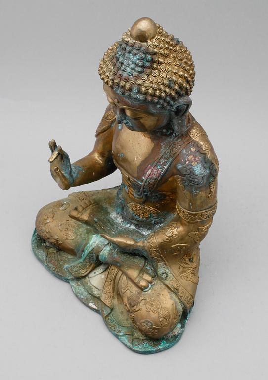 SKULPTUR, mässing, Buddha, 1900-talets första hälft.