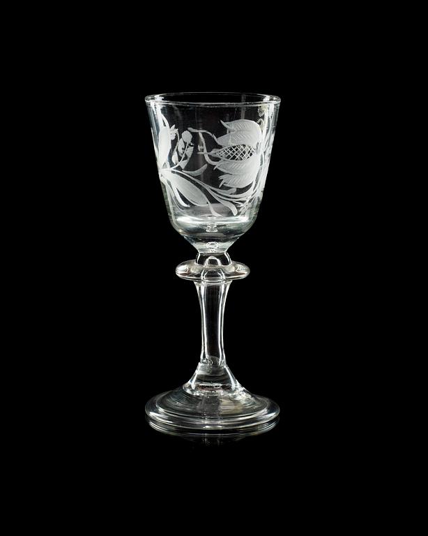 A Norweigan Nöstetangen wine glass, 18th Century.