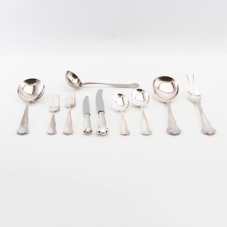 Cutlery 74 pcs "Kungsholm" silver, GAB Stockholm 1957-1966.
