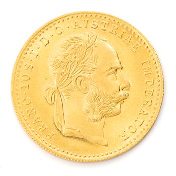 Guldmynt, Österrike-Ungern, Franz Josef,  1 Ducat, 1915 senare prägling.