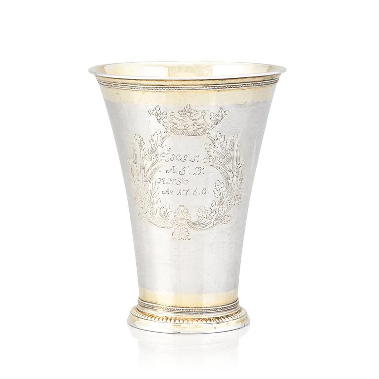 Jöns Silfverberg, bägare, silver, Ystad 1761.