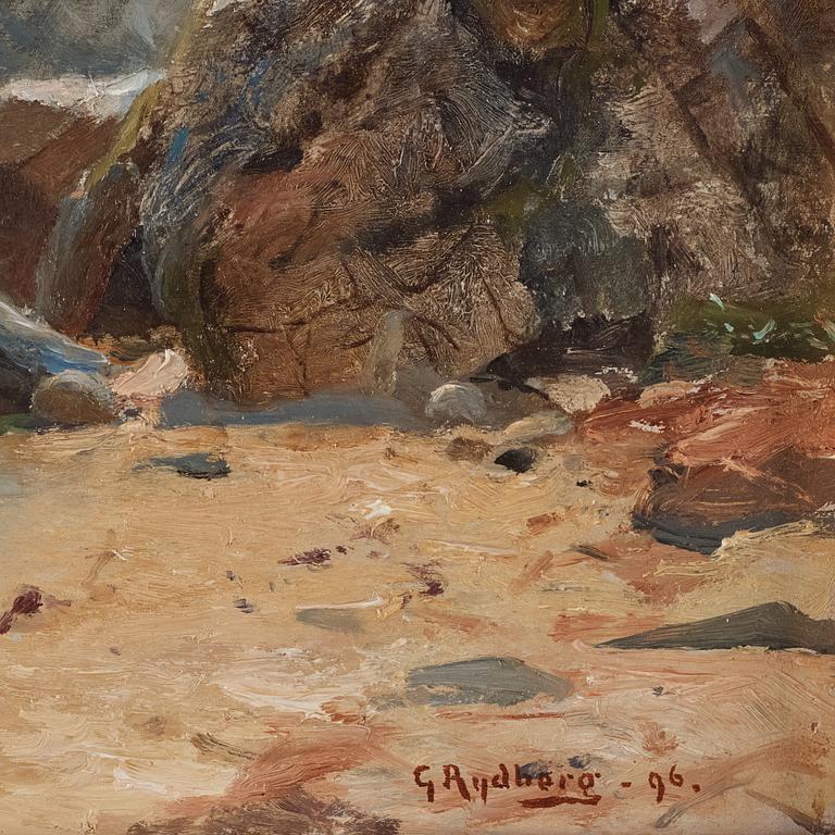 Gustaf Rydberg, Kustlandskap med segelbåt.