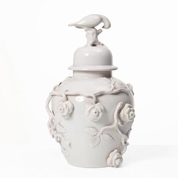 Lidded urn, faience, Rörstrand, mid-20th century.