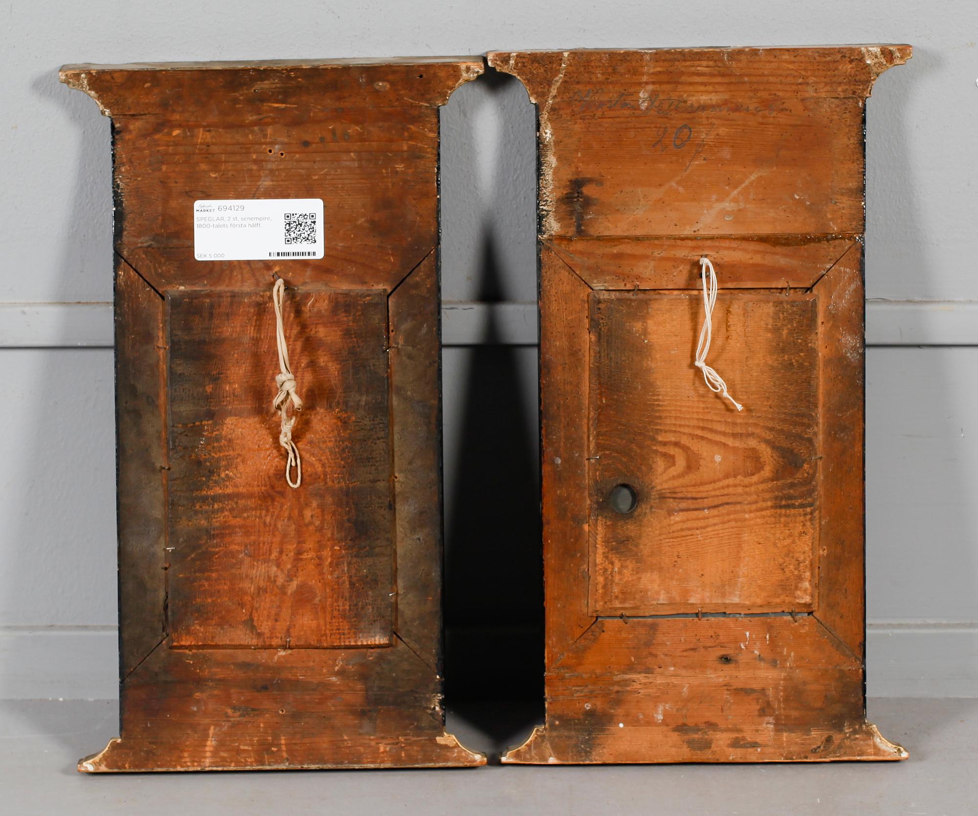 SPEGLAR, 2 st, senempire, 1800-talets första hälft.