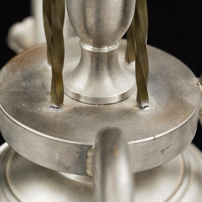ESTRID ERICSON, a model 104 pewter chandelier, Svenskt Tenn, 1920's.