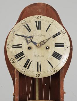 A Swedish Rococo 18th century long-case clock by J. Nyberg, master in Stockholm 1748-68.