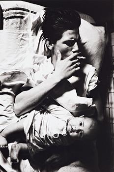 105. Larry Clark, "Untitled (Smoking with baby)", 1963.