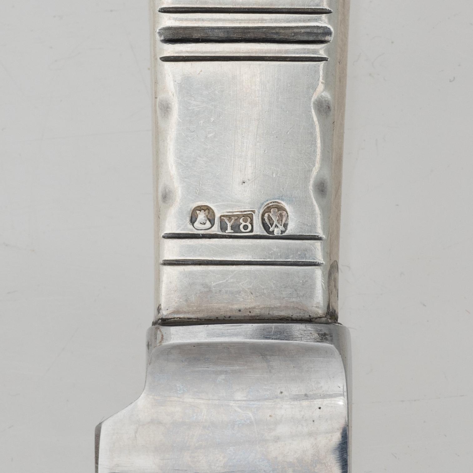Jacob Ängman, bestickservis, silver, 118 delar, "Rosenholm", GAB, 1947-1952.