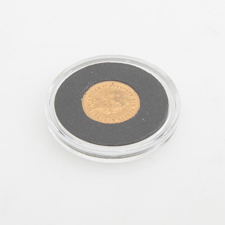 Gold coin Sweden, Oscar II 5 kr, 1894.