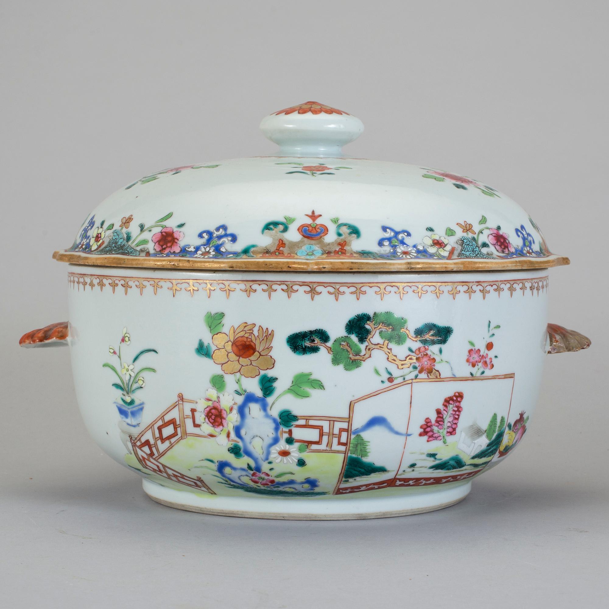 TERRIN, porslin, Qianlong, Kina 1700-tal.