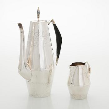 John Prip, a three-piece ‘The Diamond’ sterling silver coffee set for  Reed & Barton, c. 1960s.
