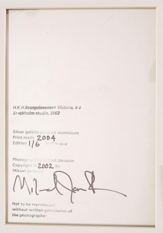 Mikael Jansson, "H.K.H Kronprinsessan Victoria, #2 Stockholm Studio, 2002".