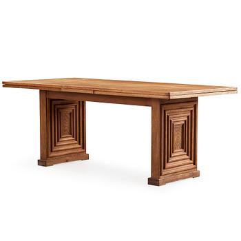 488. A Swedish Modern oak dining table, attributed to Oscar Nilsson, probably executed by cabinetmaker J Wickman, Stockholm,