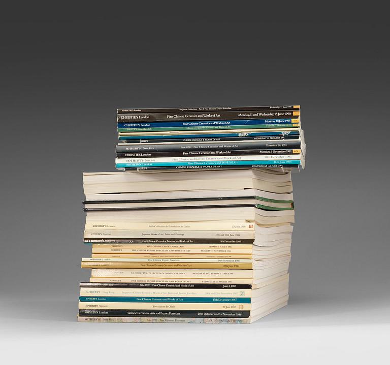 A group of 38 auction catalogues from Sotheby's, Christe's and Philip's 1986-1991.