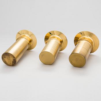 TAPIO WIRKKALA, LJUSSTAKAR, 3 st, stämplade Kultakeskus Oy, Made in Finland, Design Tapio Wirkkala.