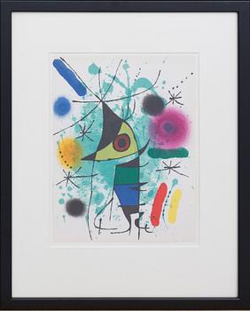 JOAN MIRÓ, färglitografi,  original  ur Miró Lithographe I.