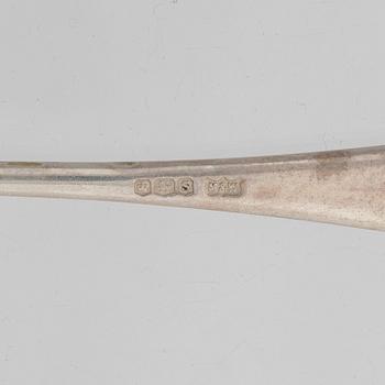 Mappin & Webb Ltd, twelve silver pastry forks,  Sheffield, England 1960.