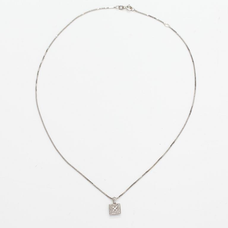 Halsband, 14K vitguld, diamanter ca 0.20 ct tot. Kultajousi, Helsingfors.