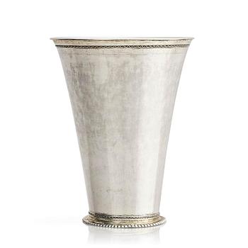 258. A Swedish early 18th century parcel-gilt silver beaker, mark of Johan Lund, Stockholm 1714.