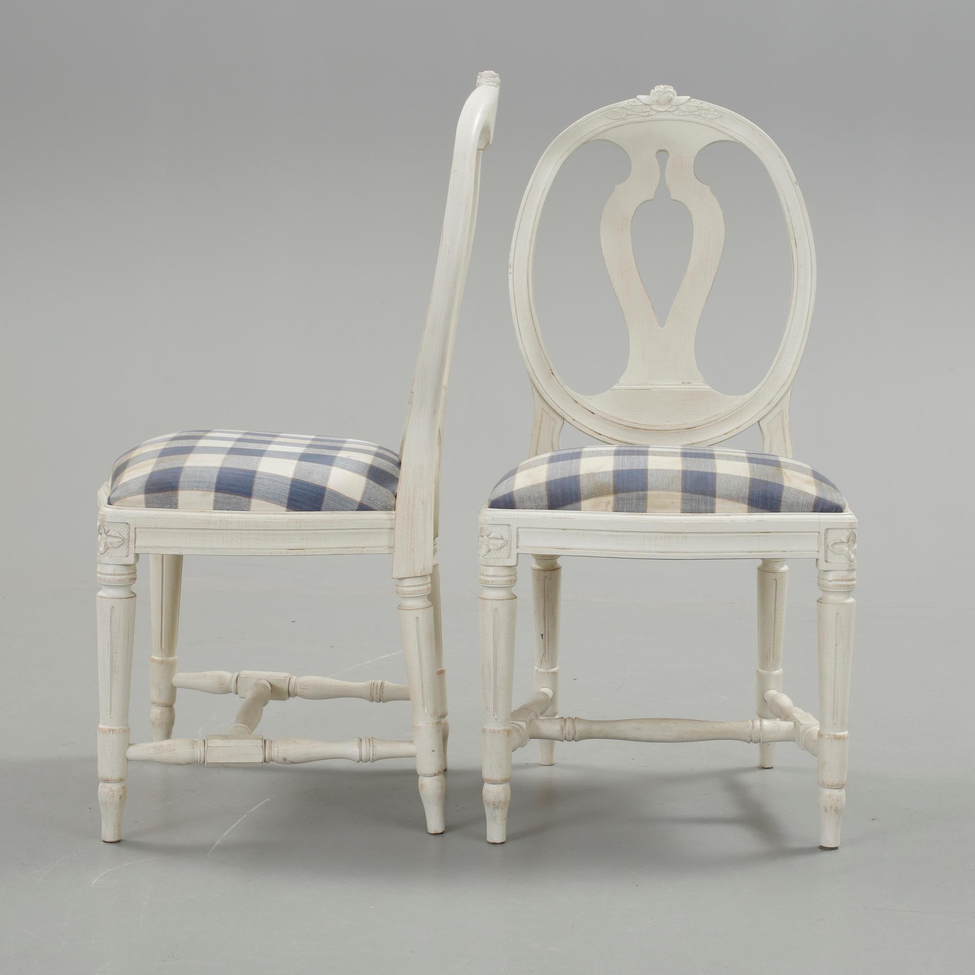 STOLAR, 6 st, gustaviansk stil, 1900-talets andra hälft.