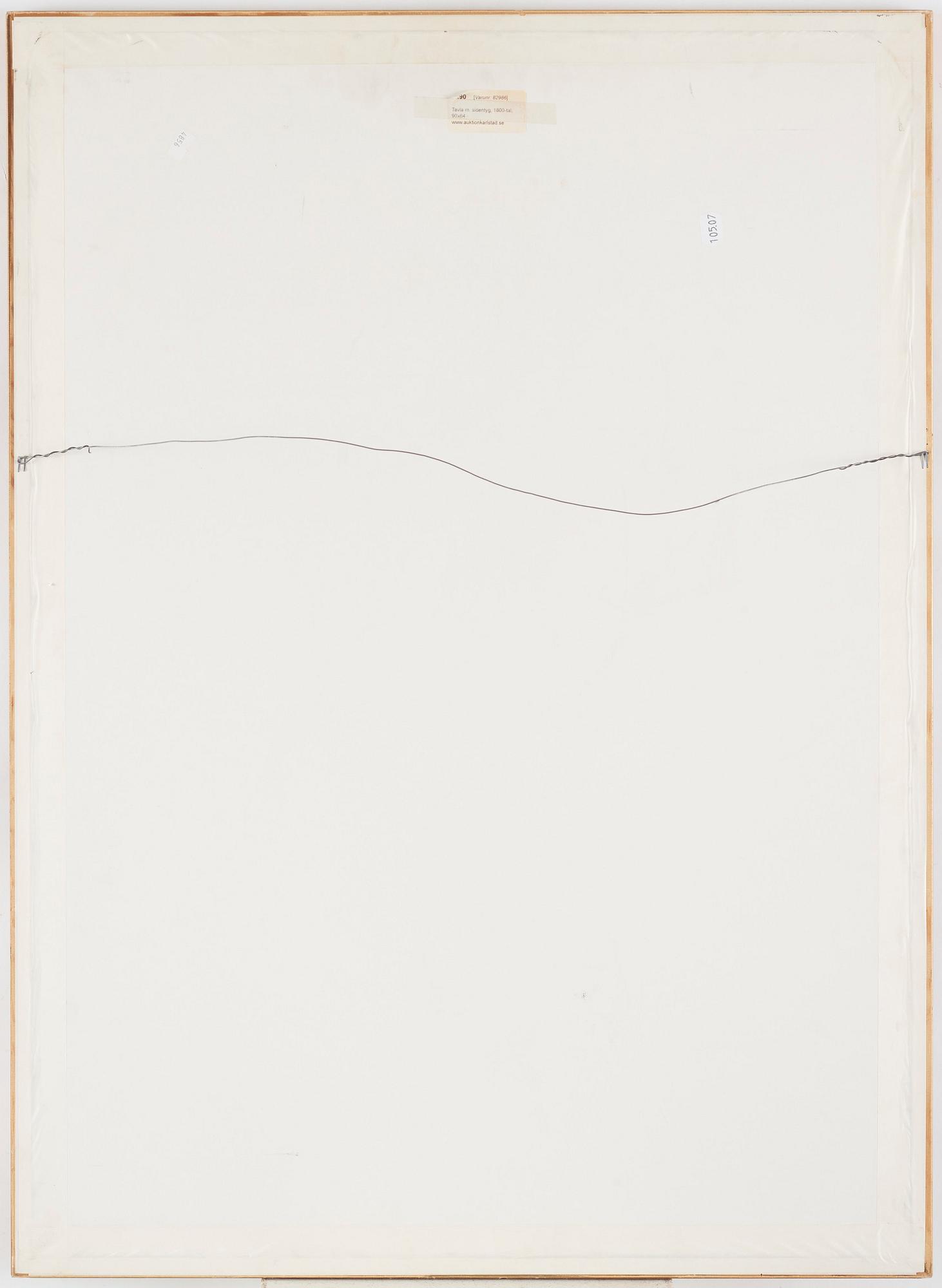 Broderi på sammet, ca 89,5 x 64 cm, sannolikt Italien,  1600-tal-1700-tal.
