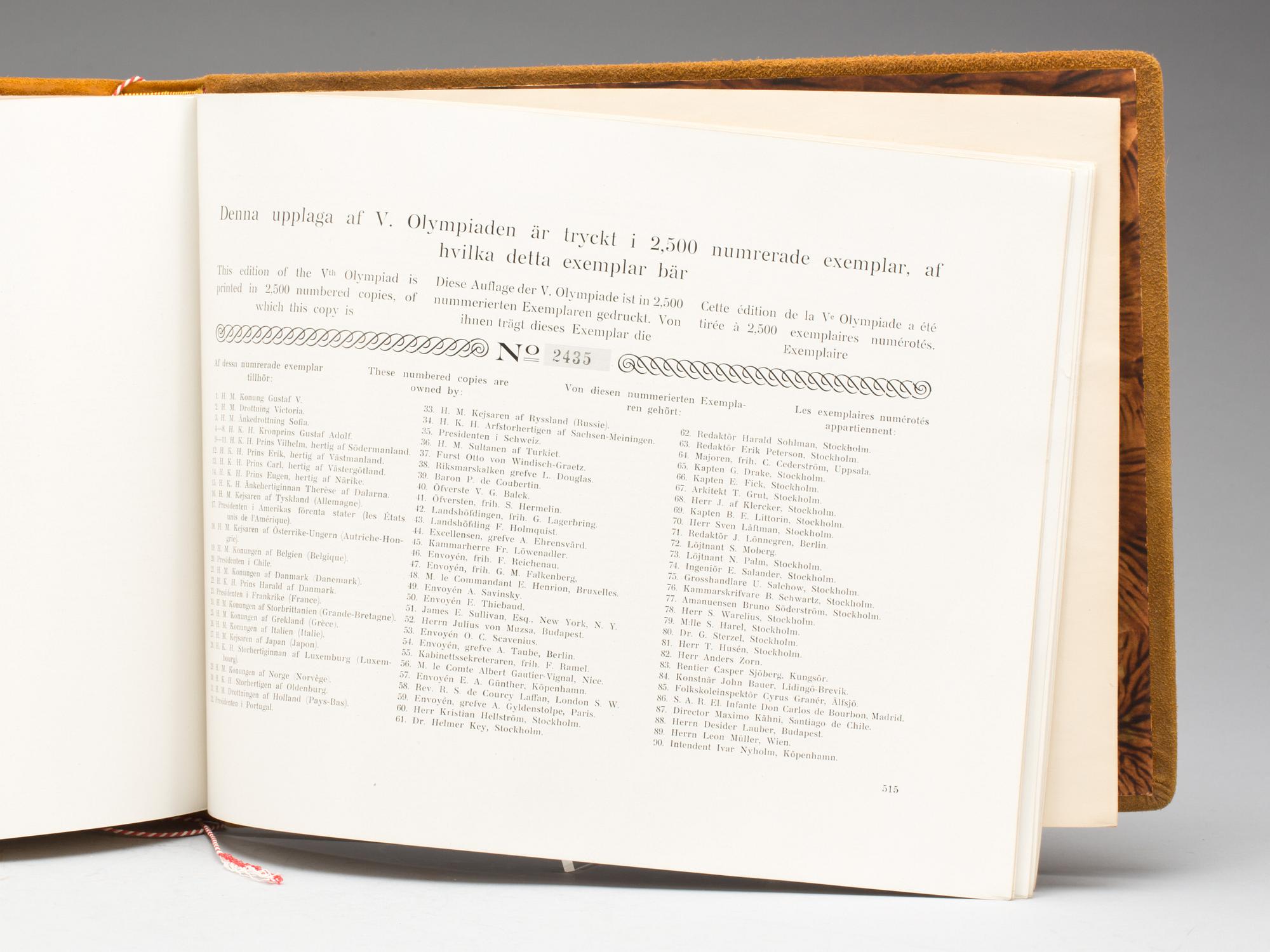 BOK, V Olympiaden i bild och ord, Stockholm 1912.