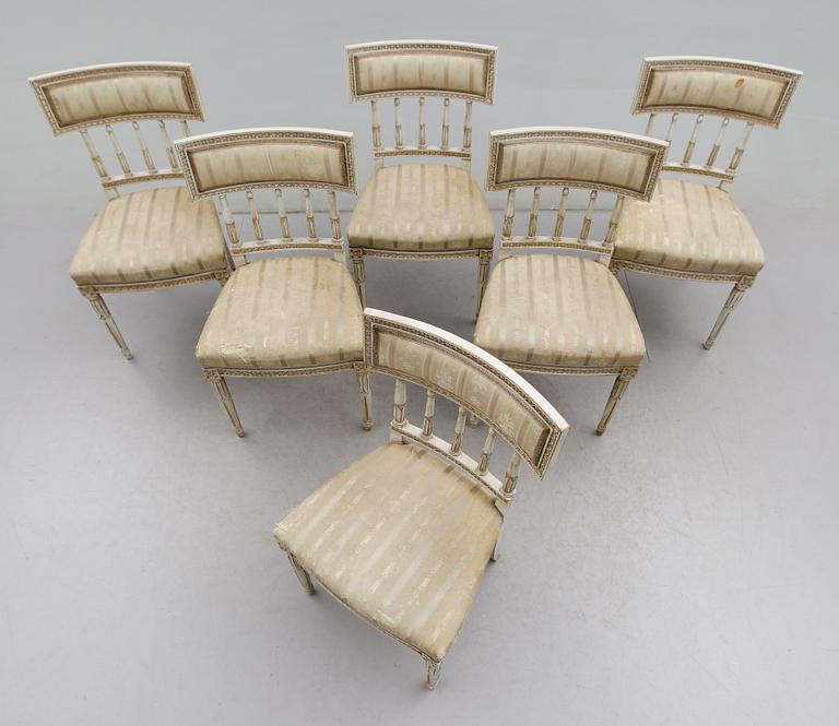 STOLAR, 6 st, gustaviansk stil, 1900-talets.