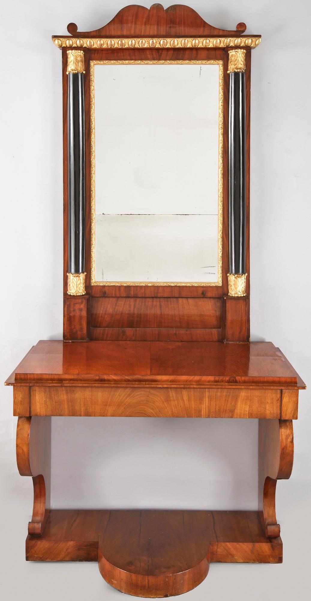SPEGEL samt KONSOLBORD, empire, 1800-talets första hälft.